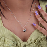 Crystal black Swan  Pendant With Chain
